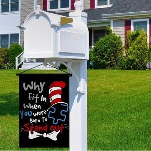 New Autism Dr. Seuss Inspired Garden Flag